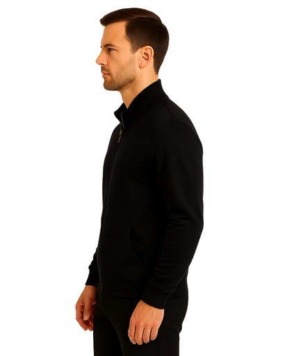 Veste Homme Zippée en 100% Coton avec Col Montant – Casual Chic et Confortable