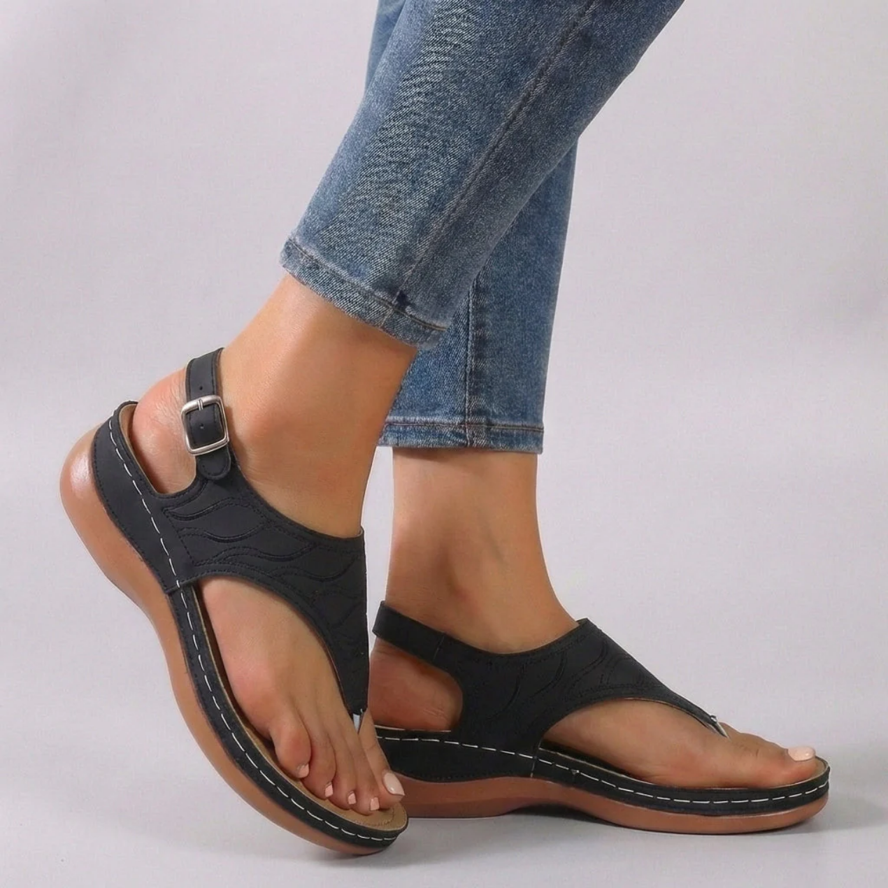 Sandales Plates Femme Brides Ajustables Ergonomiques – Soutien Confort | Quotidien & Été