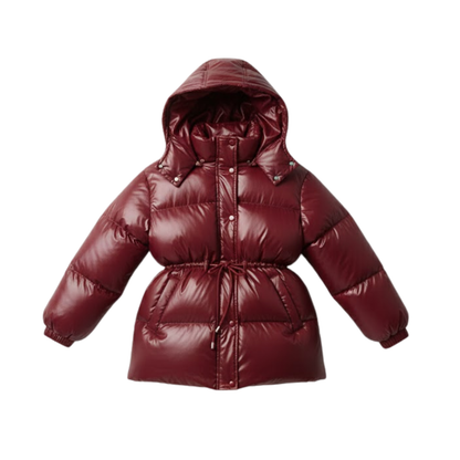 veste femme coton bordeaux à capuche, vue de face