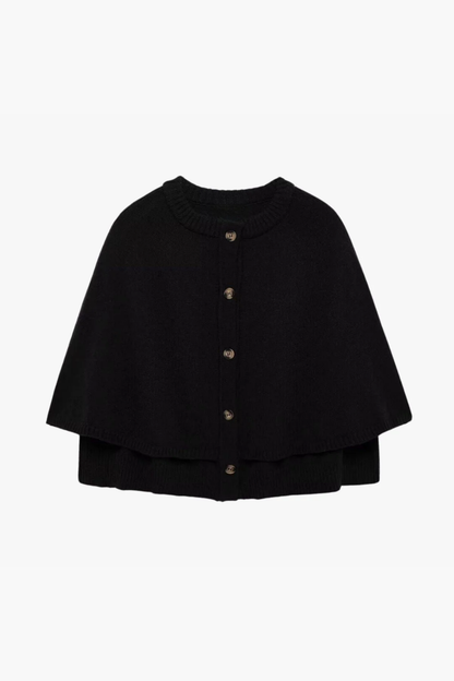 Gilet Cape Court Femme à Boutons – Style Élégant et Moderne