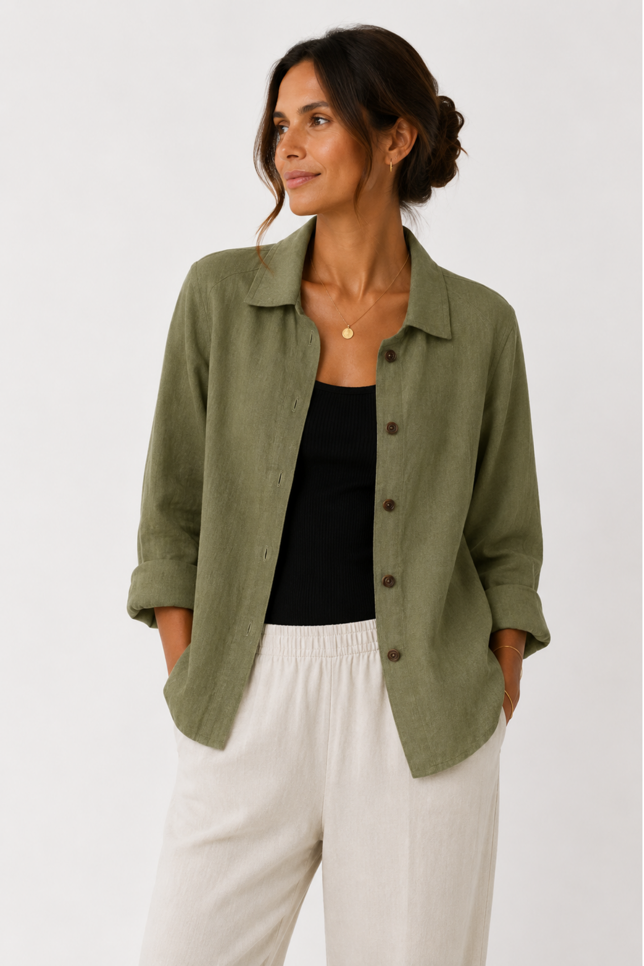 Veste Femme Légère – Surchemise Élégante à Boutons pour Toutes les Saisons