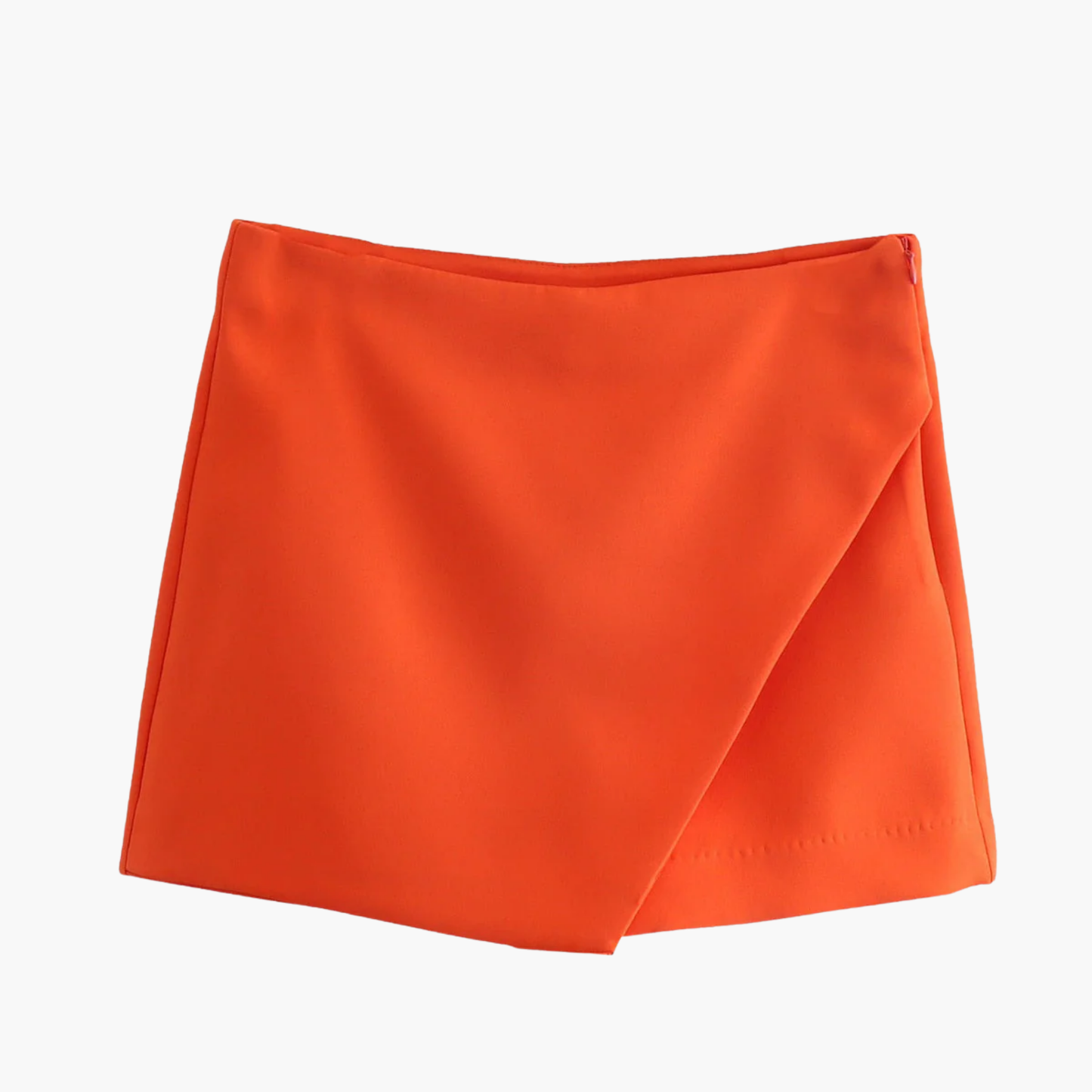 Jupe short portefeuille femme taille haute