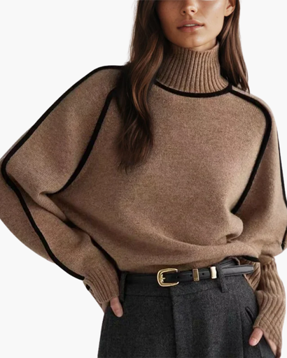 Col roulé pour femme, coupe confortable