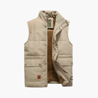 Gilet Matelassé Sans Manches pour Homme – Doublure Chaude en Sherpa