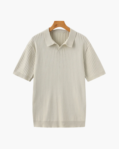 Polo en maille côtelée pour homme – Élégance estivale