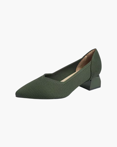 Escarpin femme à talon bloc avec texture raffinée