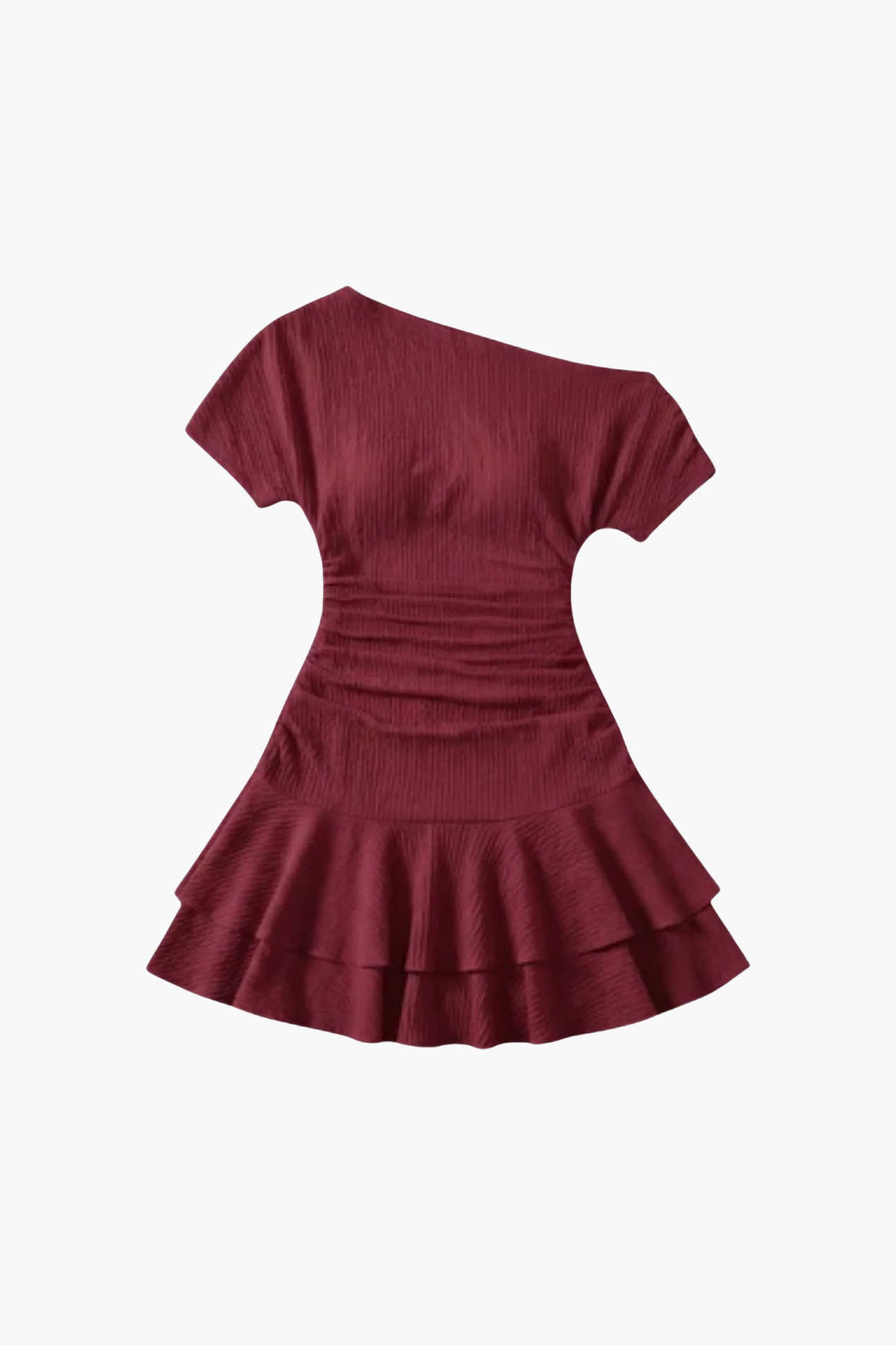 Robe Courte Femme Asymétrique – Robe Ajustée À Volants Style Élégant