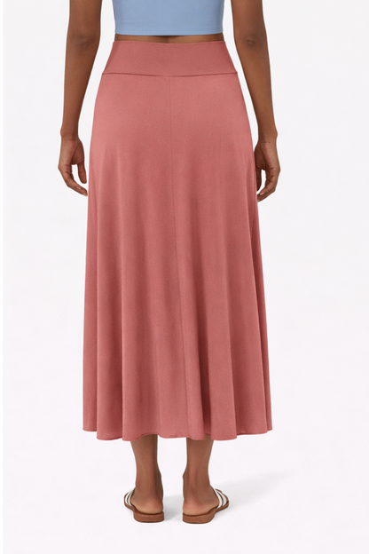 Jupe Maxi Femme Satin Taille Haute – Fente Latérale & Coupe Croisée | Soirée Élégante
