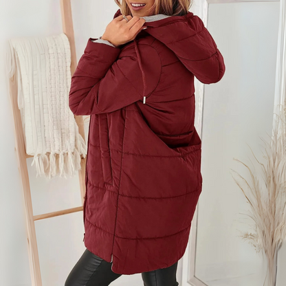 doudoune à capuche femme, coloris bordeaux
