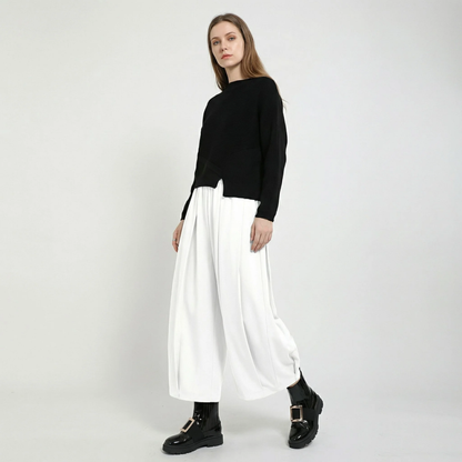 Pantalon Femme Large Décontracté – Coupe Droite Épurée Élégante