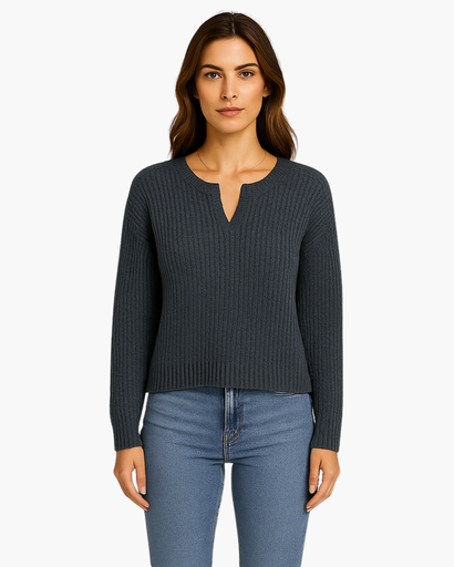 Pull Femme Tricoté Col V – Confort Doux & Style Polyvalent