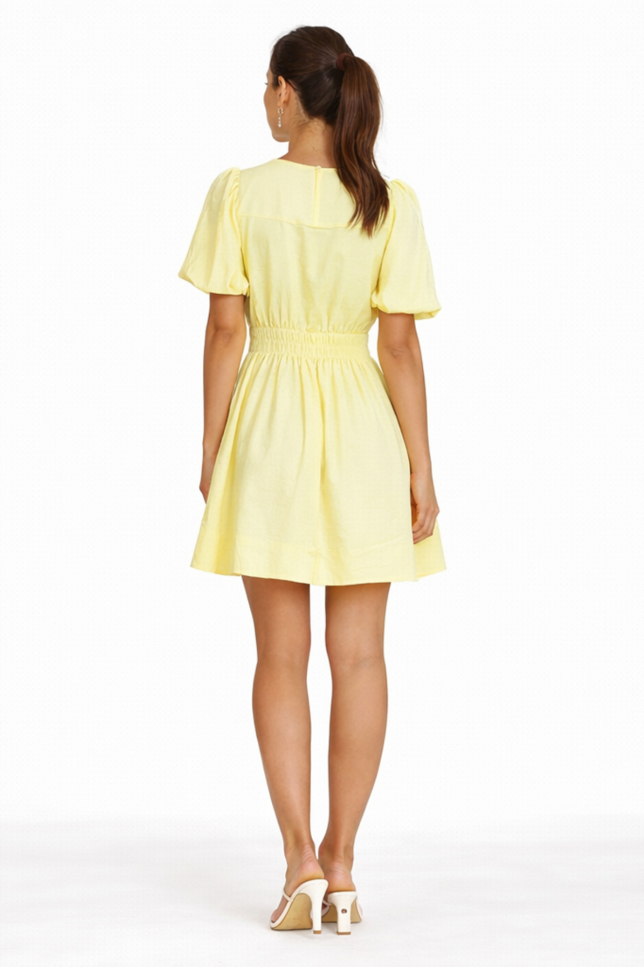 Robe Courte Femme Décolleté V – Robe Fluide Élégante À Taille Smockée
