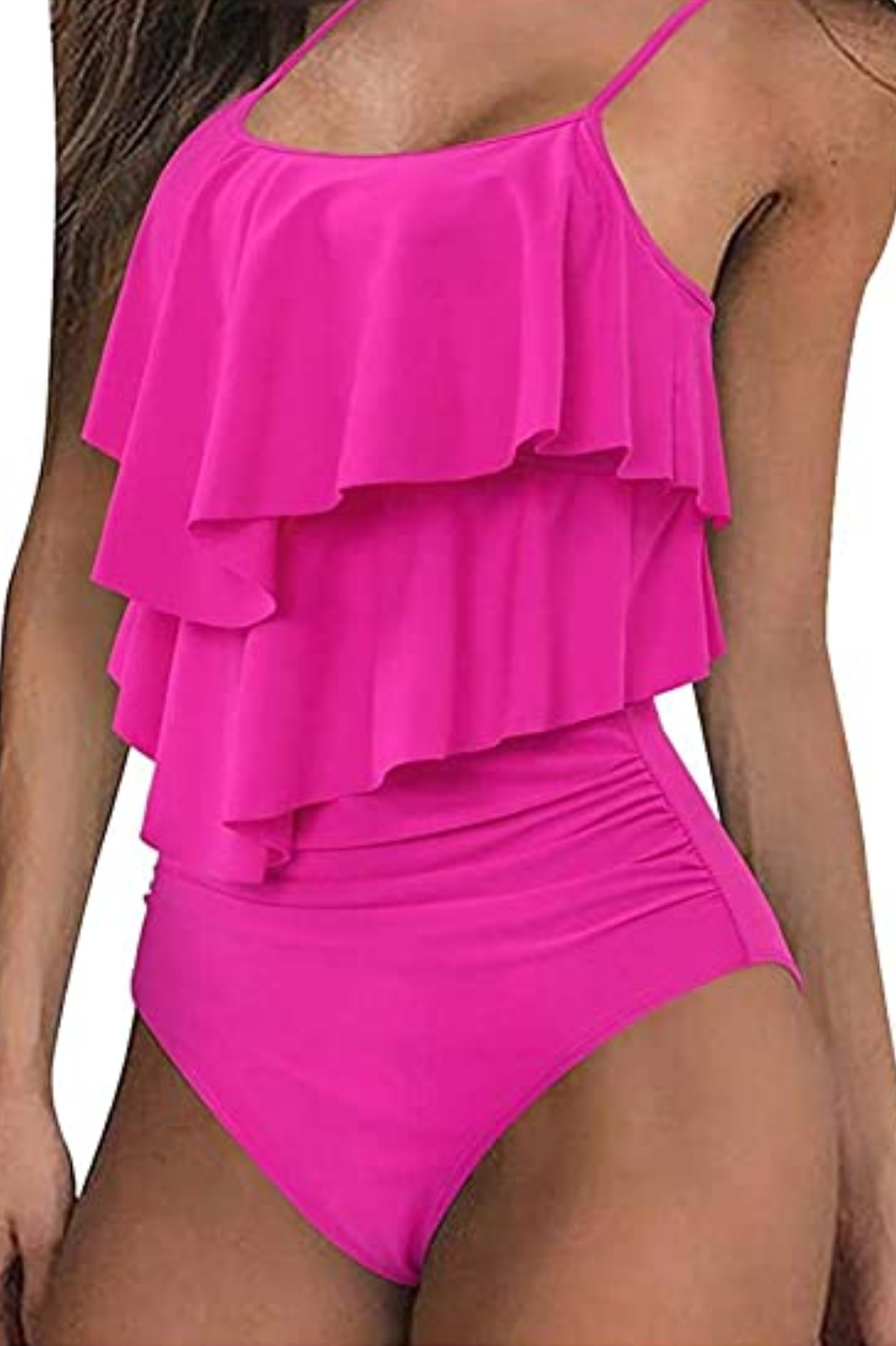 Maillot De Bain Femme Taille Haute Volants – Bikini Élégant