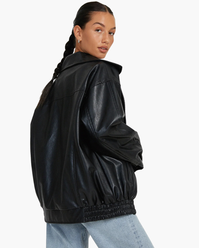 Veste femme oversize à fermeture zippée et ourlet élastique