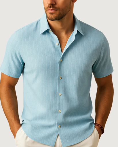 Chemise homme légère à manches courtes et col classique
