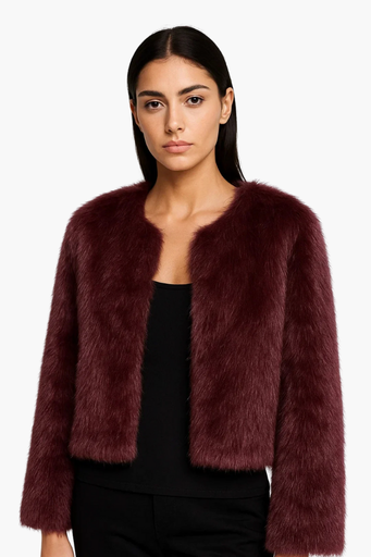 Veste Courte en Fausse Fourrure | Élégance Douce et Moderne
