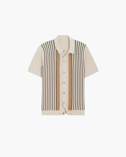 Ensemble Homme Été 3 Pièces – Chemise Rayée, Pantalon Fluide & Mocassins Classiques