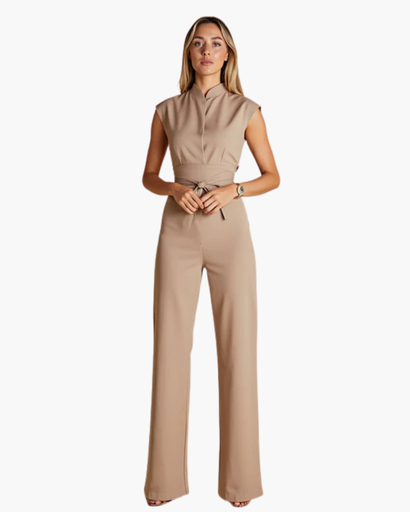 Combinaison Femme Col Montant Ceinturée – Jumpsuit Habillé & Élégant | Soirée & Invitée Mariage