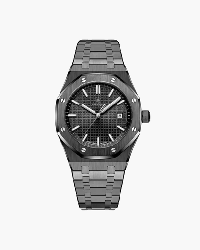 Montre Homme Élégante à Bracelet Intégré – Design Structuré & Affichage Date