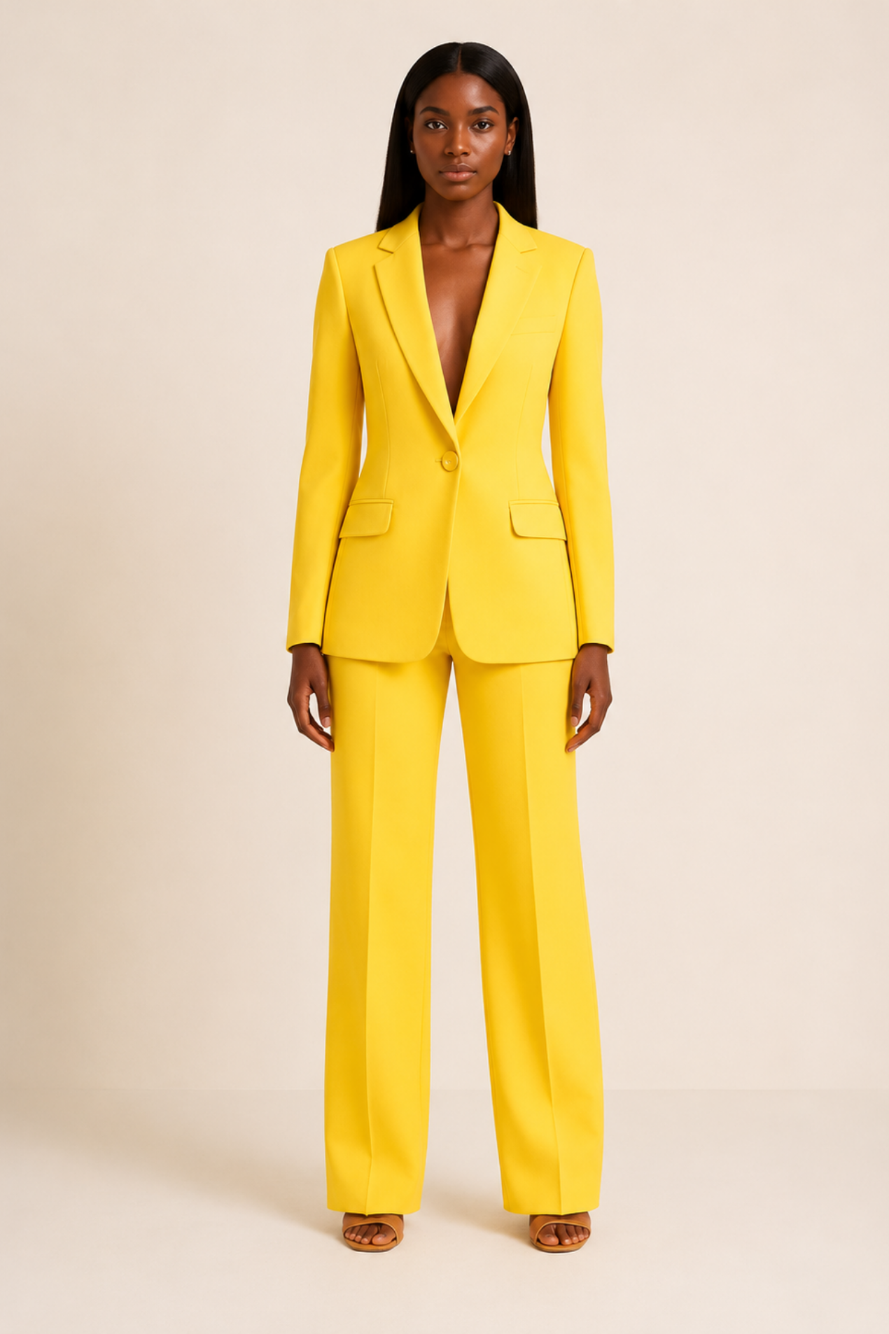 Tailleur Femme Palazzo – Blazer Cintré & Pantalon Large Fluide | Élégance Bureau & Invitée de Mariage – vue 5