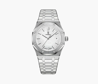 Montre Homme Élégante à Bracelet Intégré – Design Structuré & Affichage Date