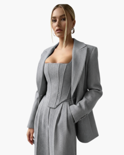 Ensemble Femme Corset Tailleur – Tenue Bureau Élégante | Invitée de Mariage & Style Structuré