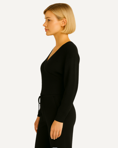 Ensemble Femme Tricoté 2 Pièces | Off-Shoulder & Taille Haute