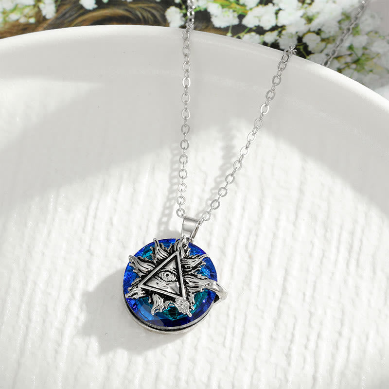 Collier mauvais œil modèle triangle argent