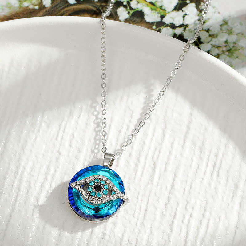 Collier mauvais œil finition argent