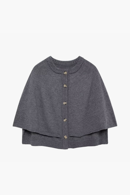 Gilet Cape Court Femme à Boutons – Style Élégant et Moderne