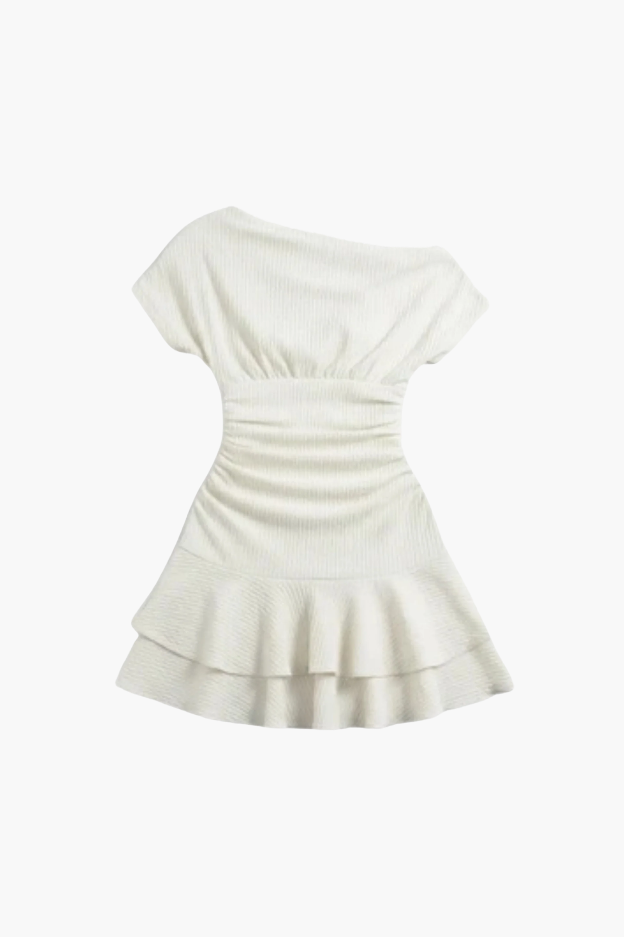 Robe Courte Femme Asymétrique – Robe Ajustée À Volants Style Élégant
