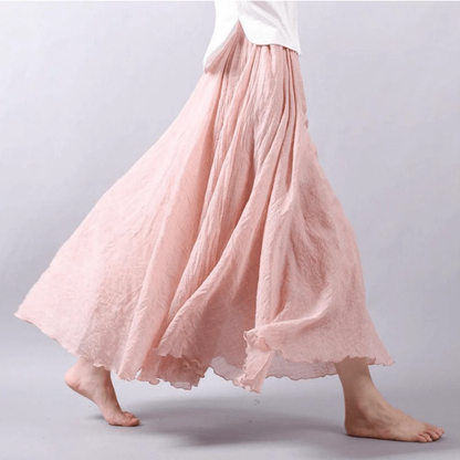 Jupe Maxi Femme Lin Évasée – Fluide & Style Bohème Élégant | Été & Cérémonie