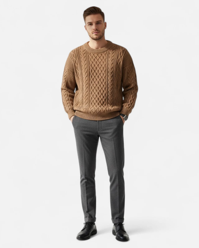 Pull Torsadé Unisexe – Look Tricoté Classique & Chaleur Douillette