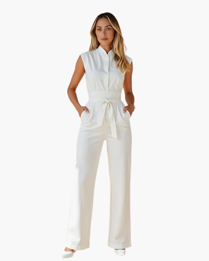 Combinaison Femme Col Montant Ceinturée – Jumpsuit Habillé & Élégant | Soirée & Invitée Mariage