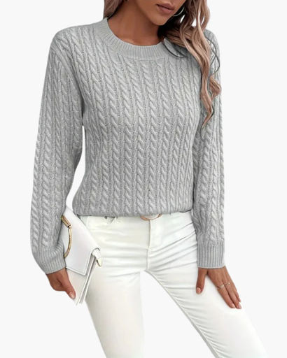Pull Femme à Torsades – Confort Classique à Manches Longues
