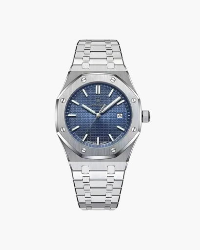 Montre Homme Élégante à Bracelet Intégré – Design Structuré & Affichage Date