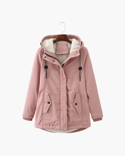 Manteau d’Hiver Femme – Avec Capuche – Doublure Chaude en Fleece – Poches Pratiques