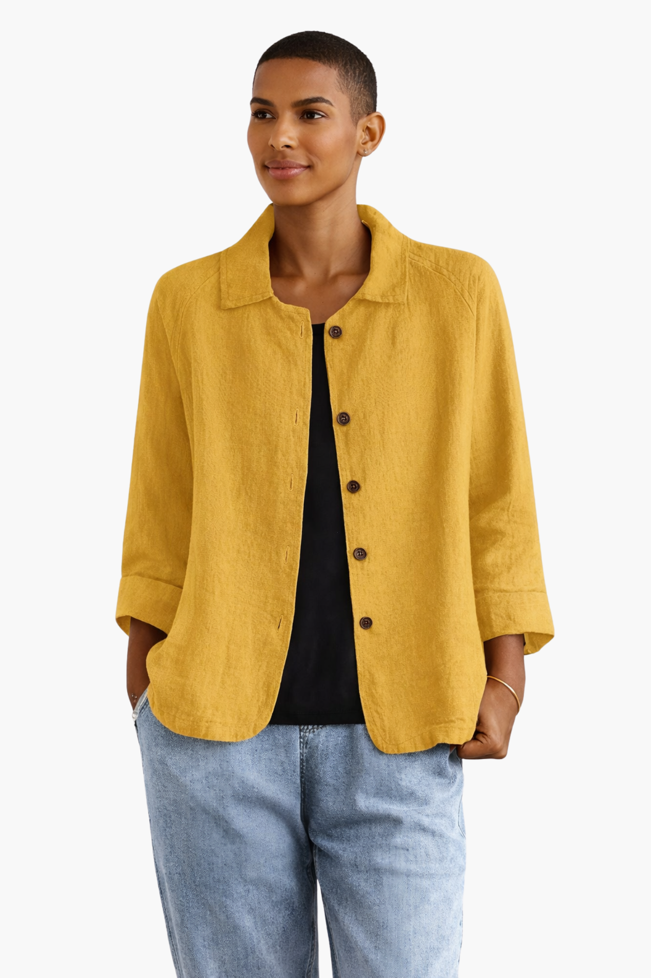 Veste Femme Légère Boutonnée – Style Décontracté Élégant