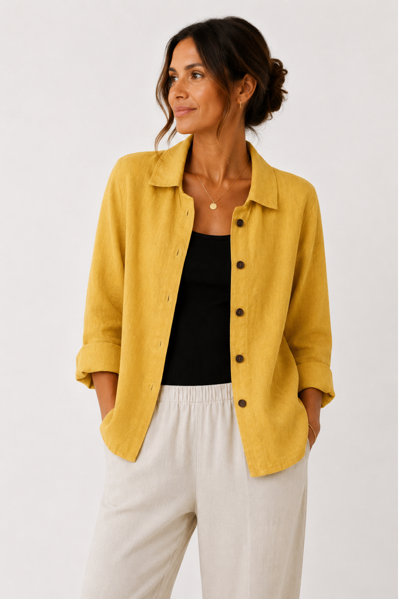 Veste Femme Légère – Surchemise Élégante à Boutons pour Toutes les Saisons
