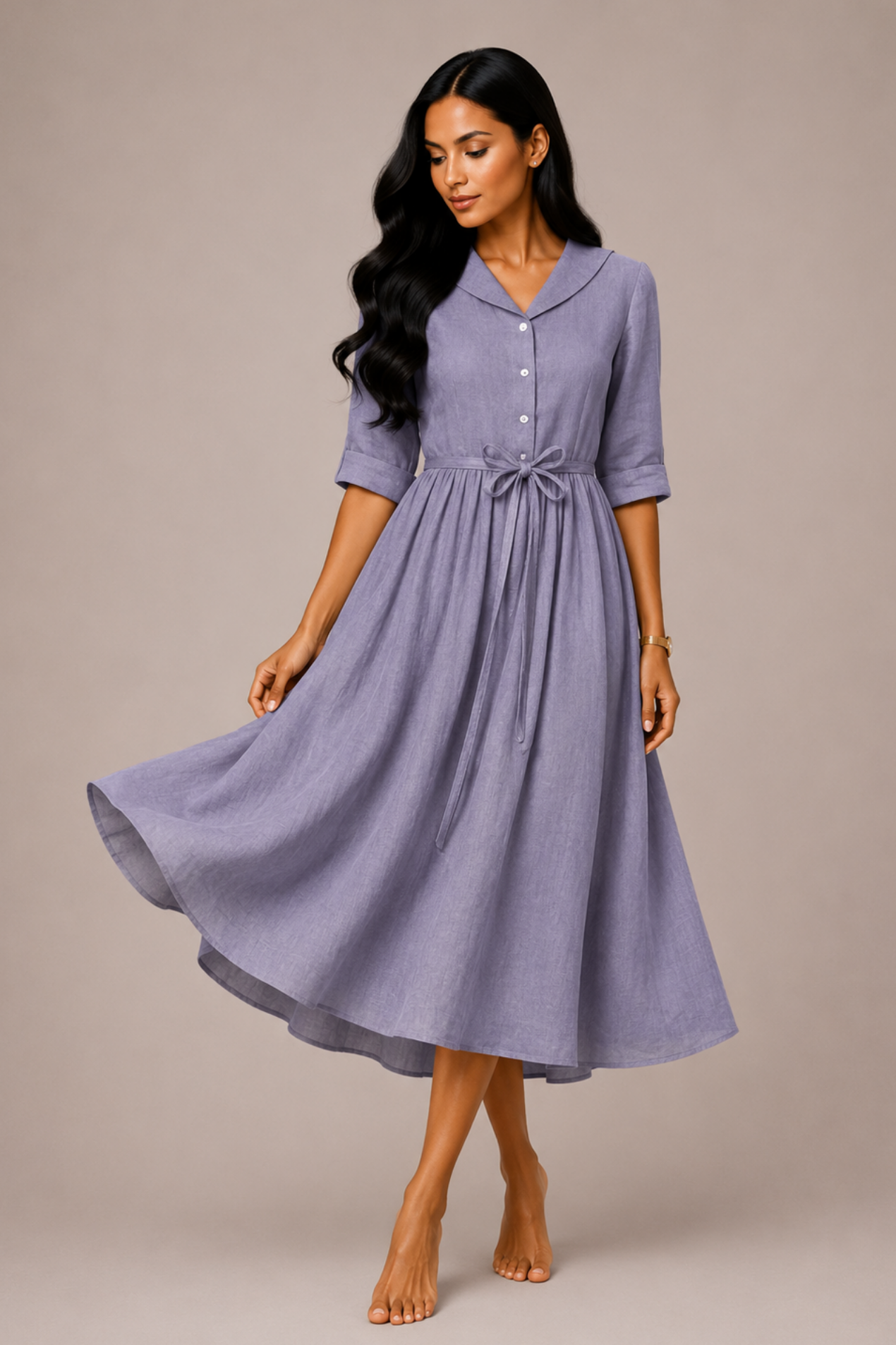 Robe Maxi Femme en Coton Léger – Coupe Relax Respirante, Grande Taille