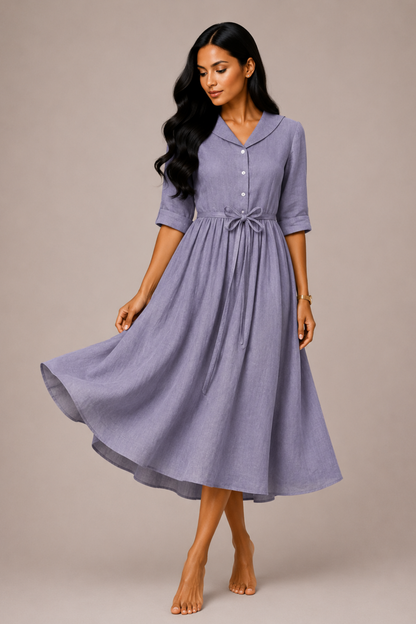 Robe Maxi Femme en Coton Léger – Coupe Relax Respirante, Grande Taille