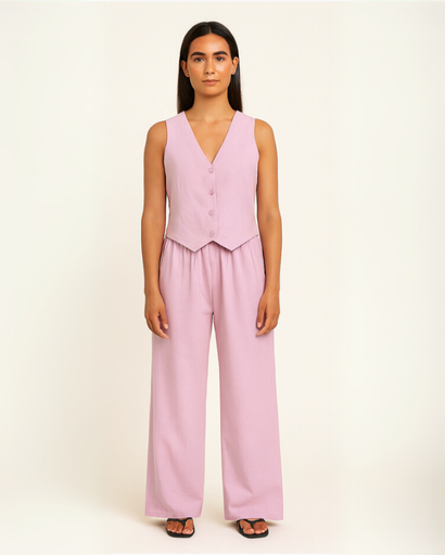 Ensemble Femme en Coton – Haut Sans Manches et Pantalon Large