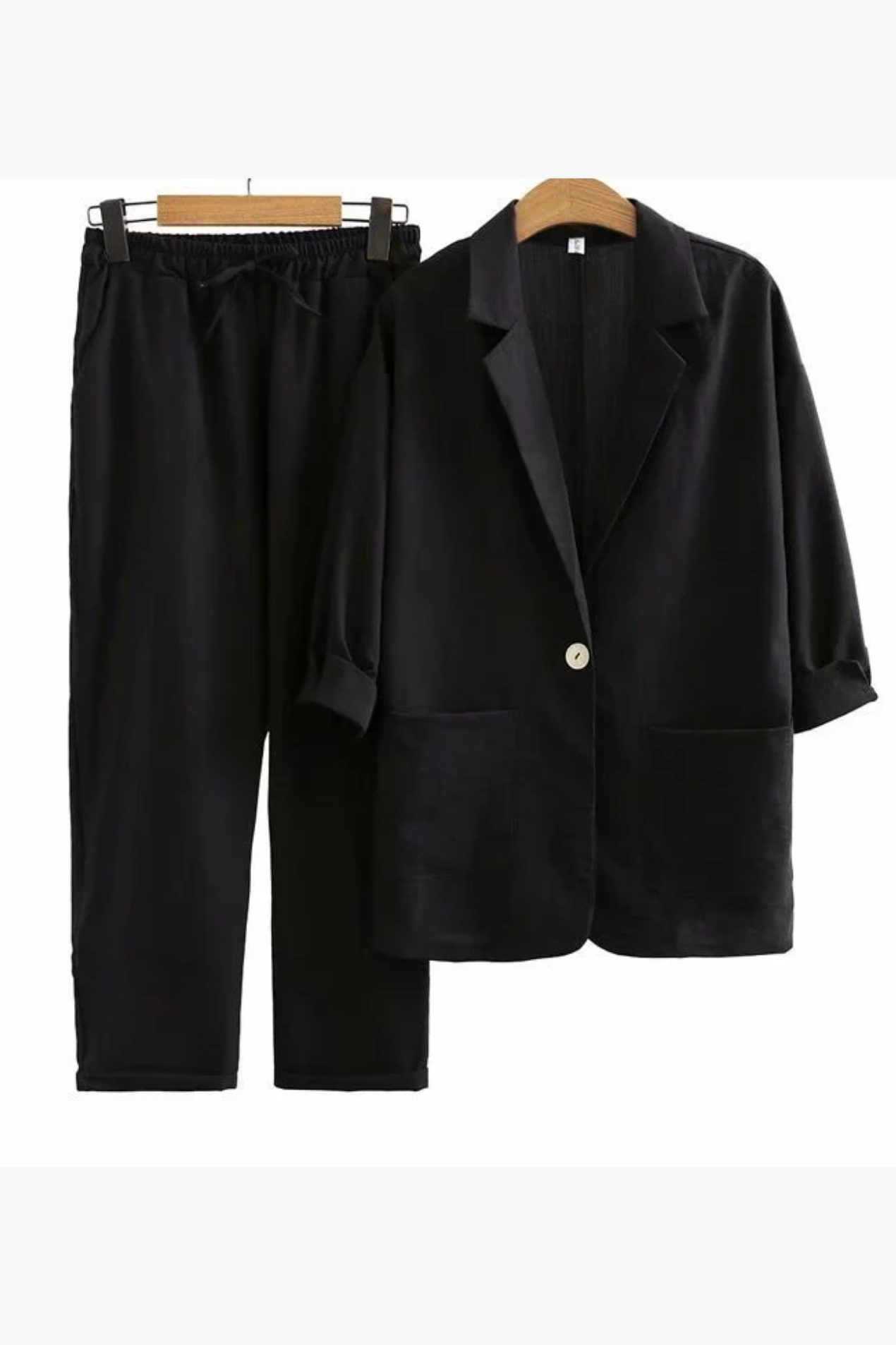 Ensemble Tailleur Femme Lin Blazer & Pantalon – Tenue Bureau Élégante | Invitée de Mariage & Style Été