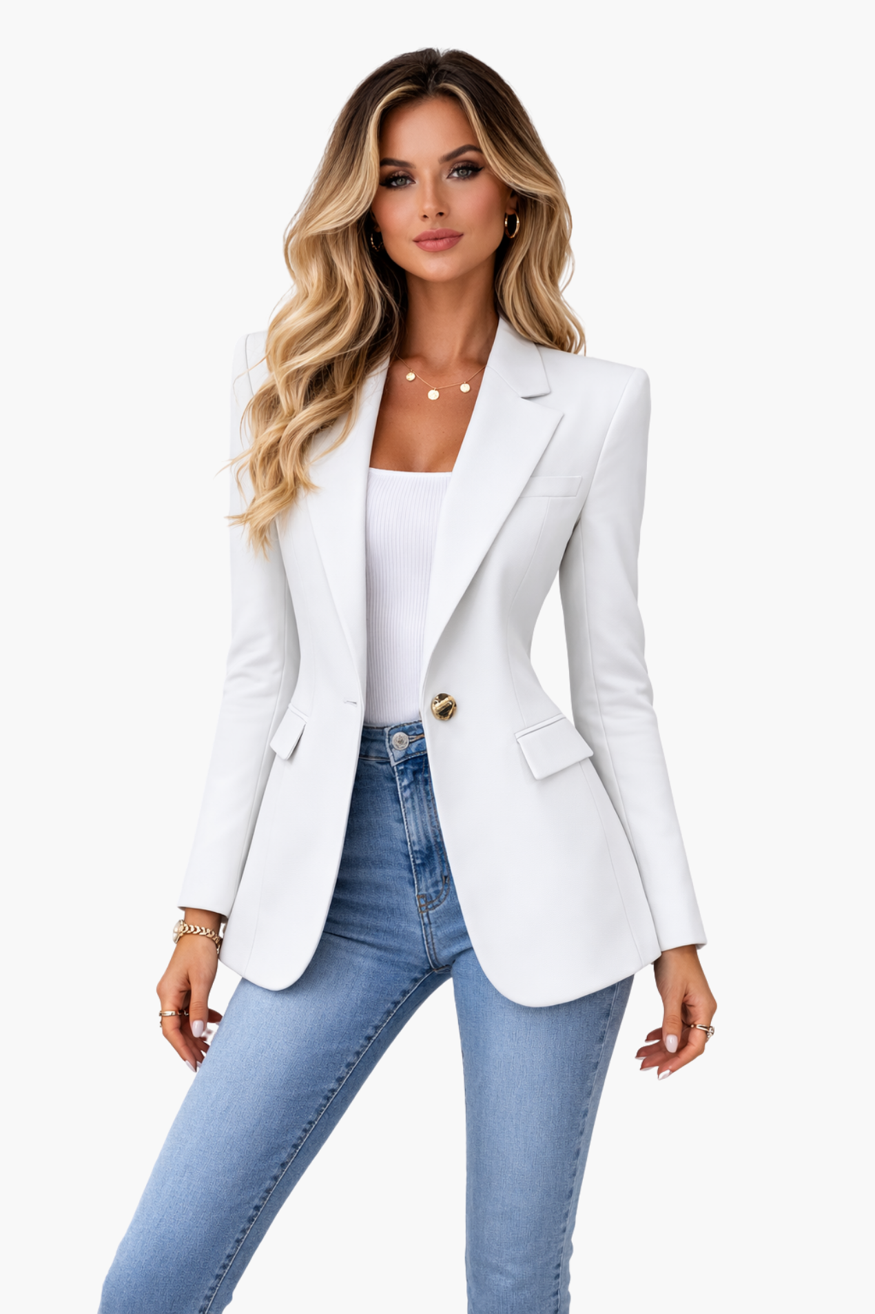 Blazer classique pour femme | Matière lisse