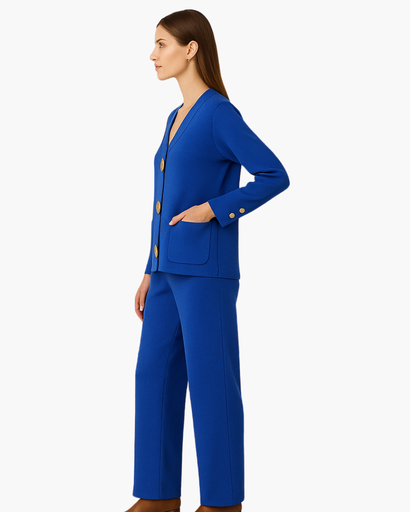 Ensemble Femme 2 Pièces avec Grands Boutons Dorés – Chic & Confortable