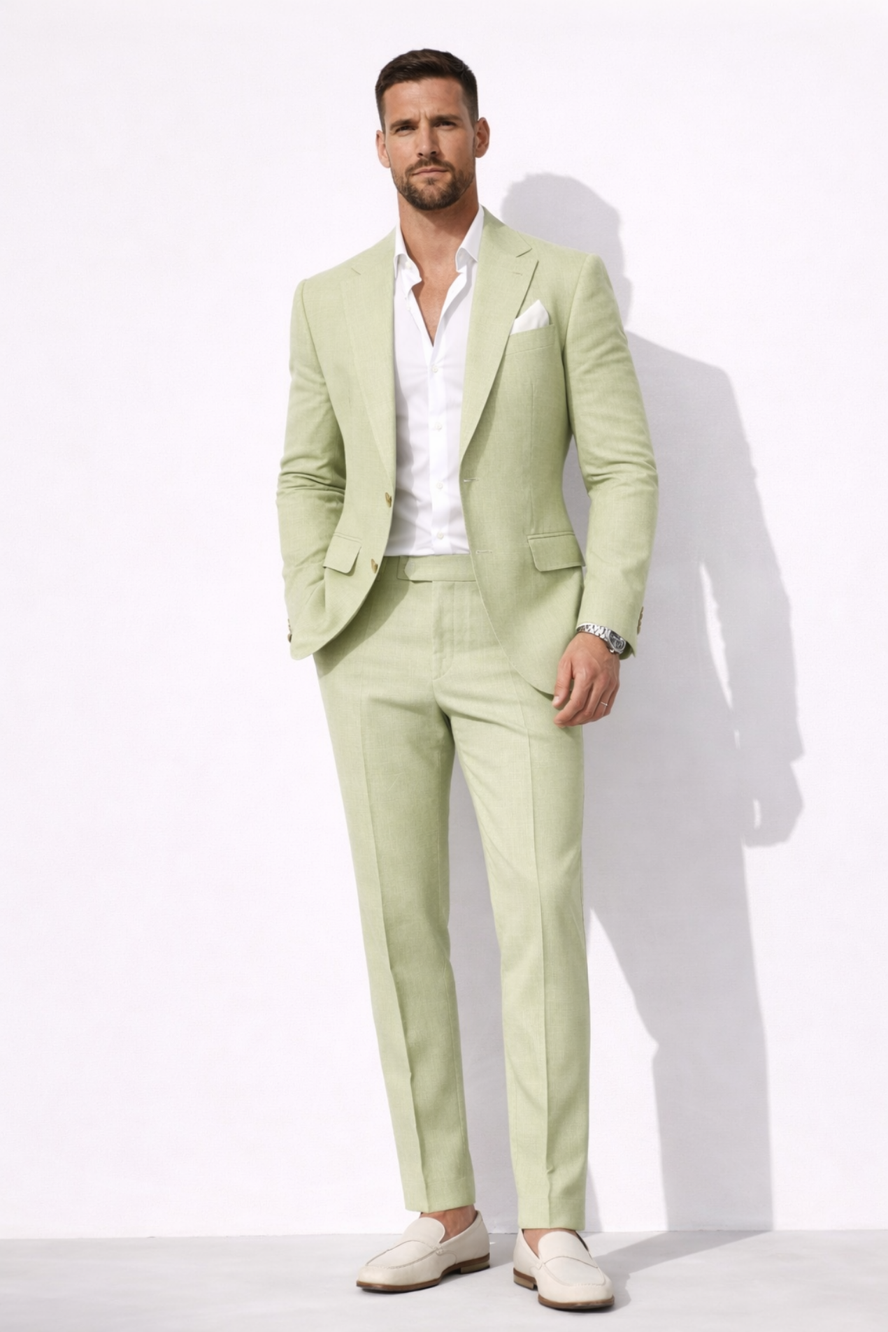 Costume Homme Élégant 2 Pièces – Blazer Ajusté Et Pantalon Tailleur