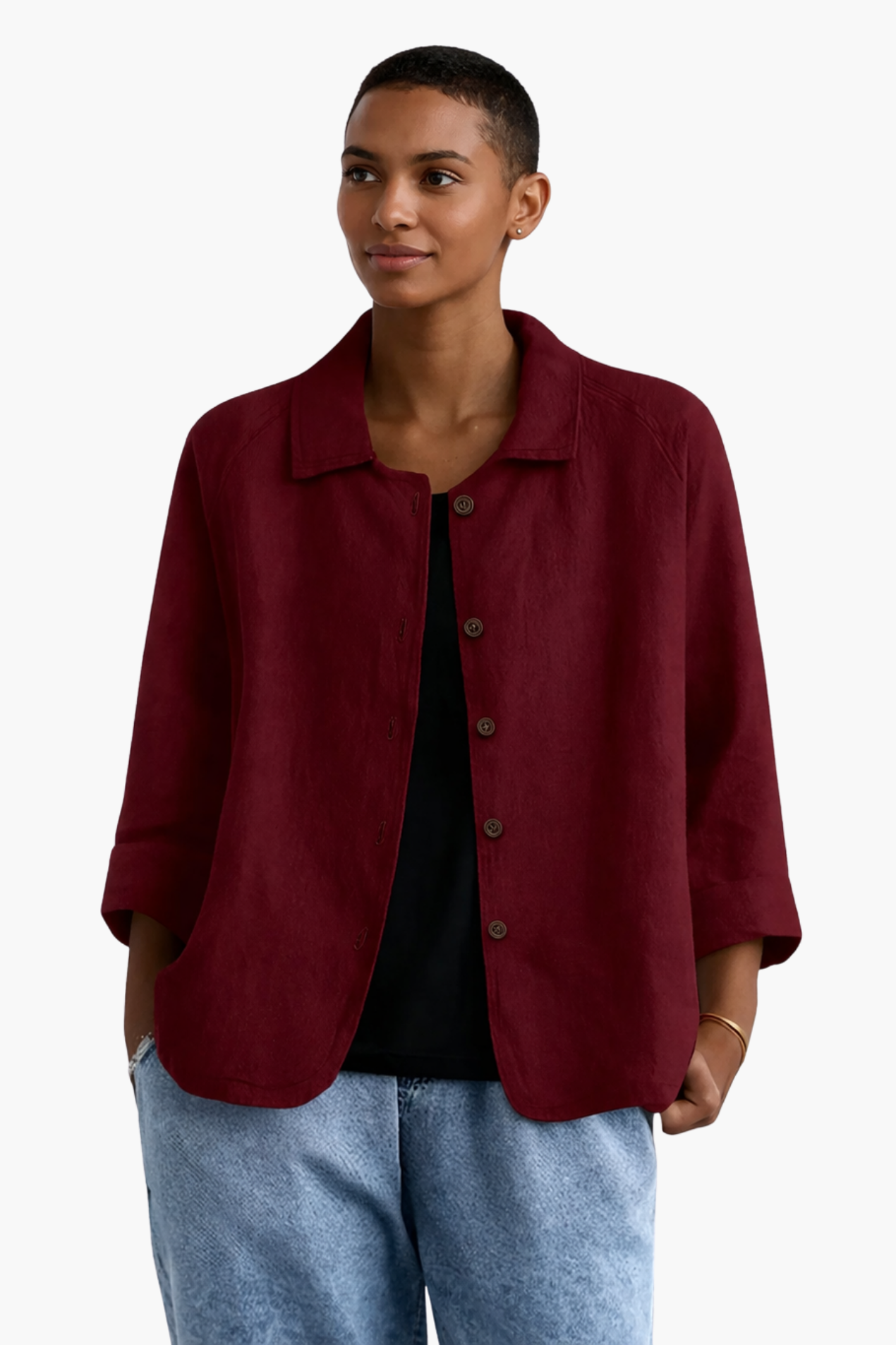 Veste Femme Légère Boutonnée – Style Décontracté Élégant