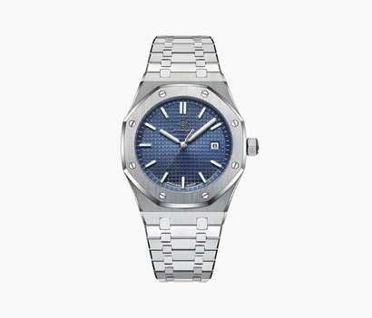 Montre Homme Élégante à Bracelet Intégré – Design Structuré & Affichage Date