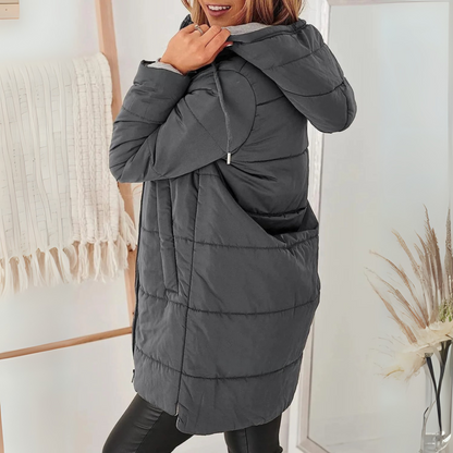 doudoune à capuche femme, coloris gris anthracite