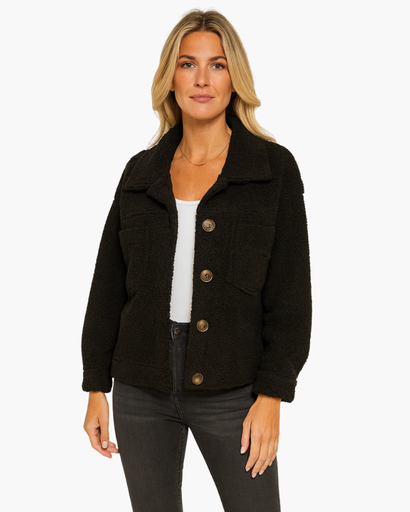 Veste Femme en Laine Bouclée | Style Décontracté & Douceur Absolue
